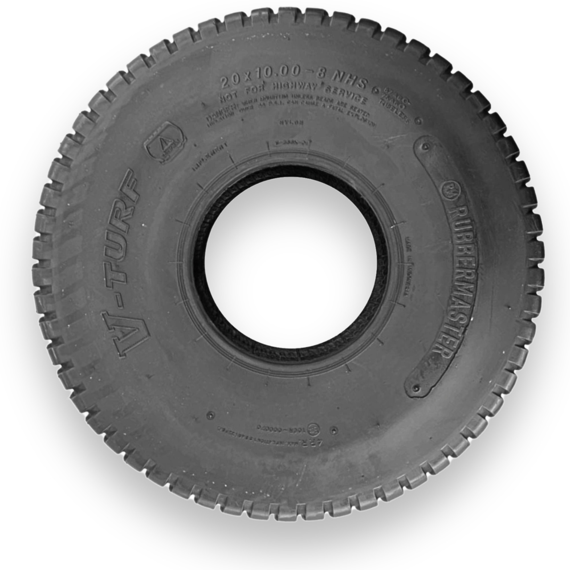 RubberMaster, Turf S366K 4 Ply Turf Tire 20x10.00-8 Tire Diameter 20.31 in, Model# 450364